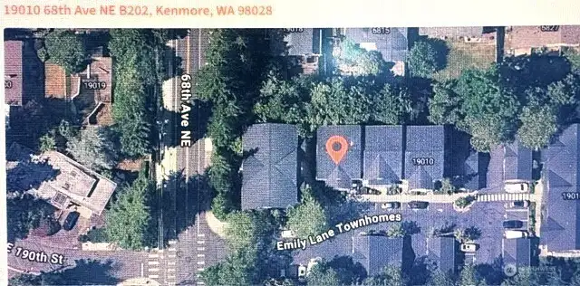 Aerial location of townhouse