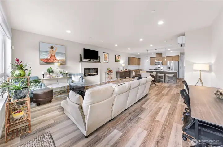Open concept living, dining, and kitchen Open concept living, dining, and kitchen