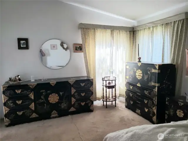 A Different View of the Huge Primary Master Bedroom with Cathedral Ceilings.
