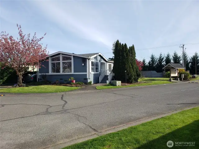 Another Picture of the Front of the Home on a Large Corner Lot Looking Toward the Mountains.