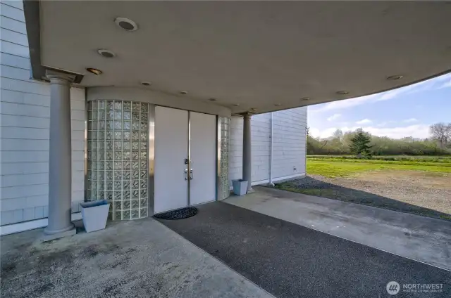 Covered entry to the main house