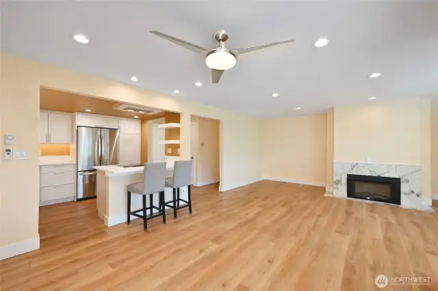 Open Dining area, Kitchen, and Living Room.