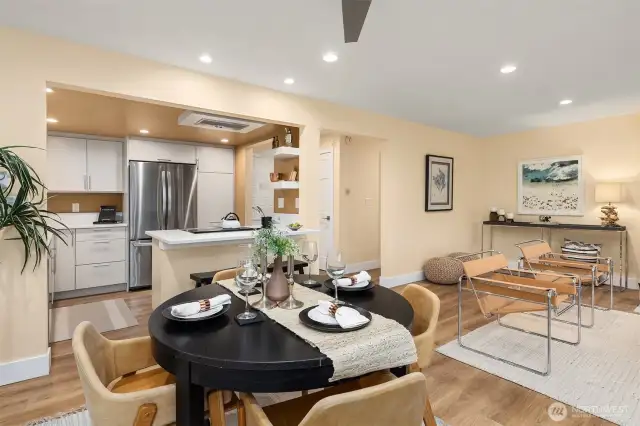 Open Dining area, Kitchen, and Living Room (Currently not staged).