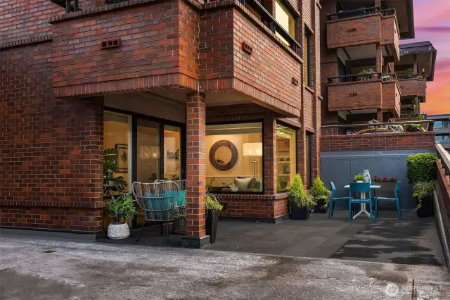 Easy parking right next to the unit off of driveway. No need to park on street or rent garage space. Handsome, well maintained brick structure built in 1968 and updated with new roof, etc.