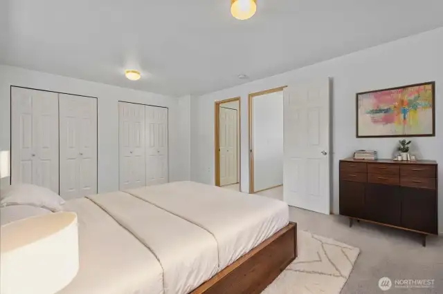 Virtually staged Primary bedroom