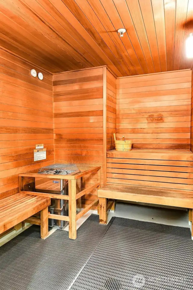 Melt your cares away in the sauna.
