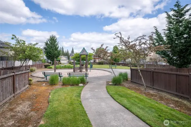 community park, access from backyard of home