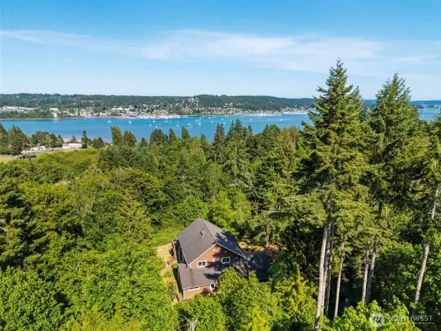 Nestled in the ideal spot on the property, this enticing home evokes a magical treehouse feel.
