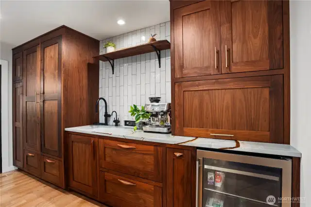 Pantry, Beverage Fridge, Coffee Bar & Storage