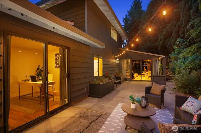 Patio off Sunroom/Playroom, Office and Garden