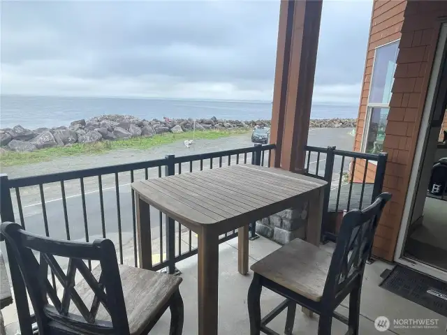 Private patio overlooking the water