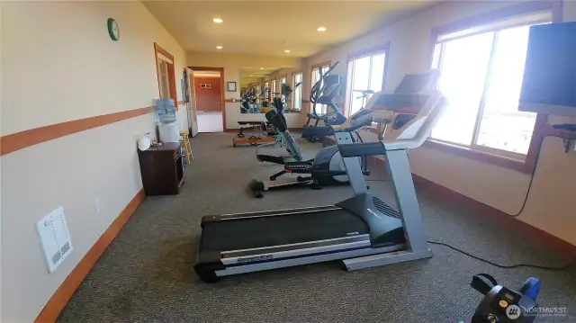 Exercise room even has water views!