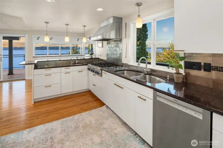 updated kitchen with top of the line appliances