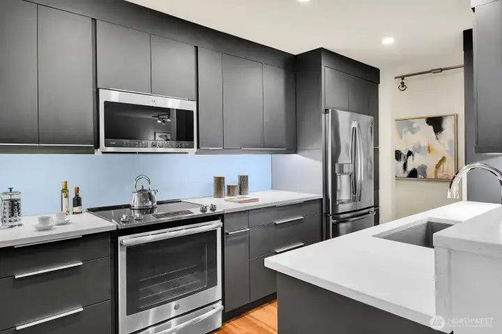 Remodeled Kitchen with Top Tier Stainless Steel Appliances