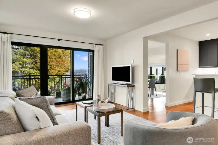 Family Room with Silding Glass Doors to the View Deck