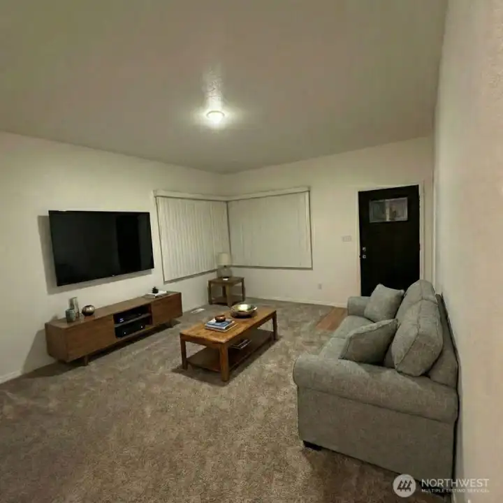 Living room virtually staged