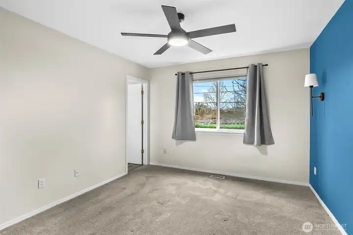 Primary bedroom with peak a boo views of the cascade mountains.