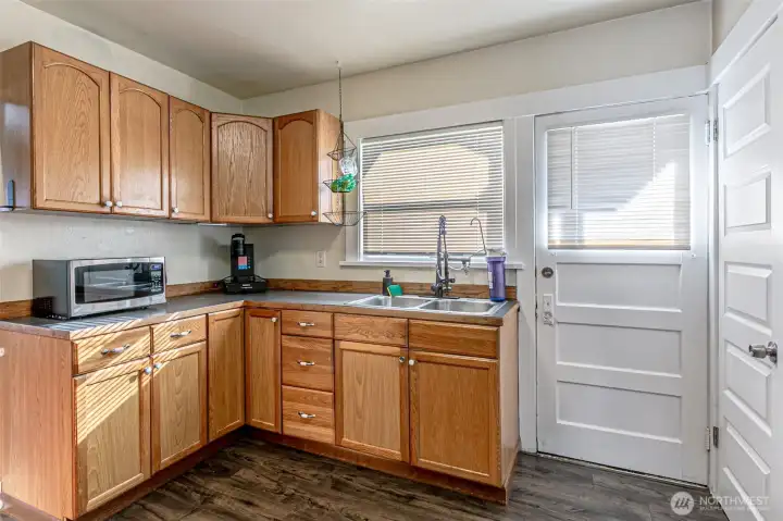 Unit A Kitchen to side exterior door