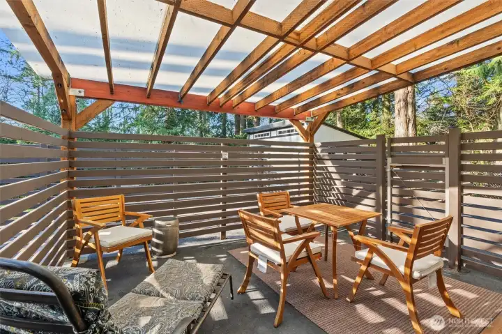 Private patio for the studio.