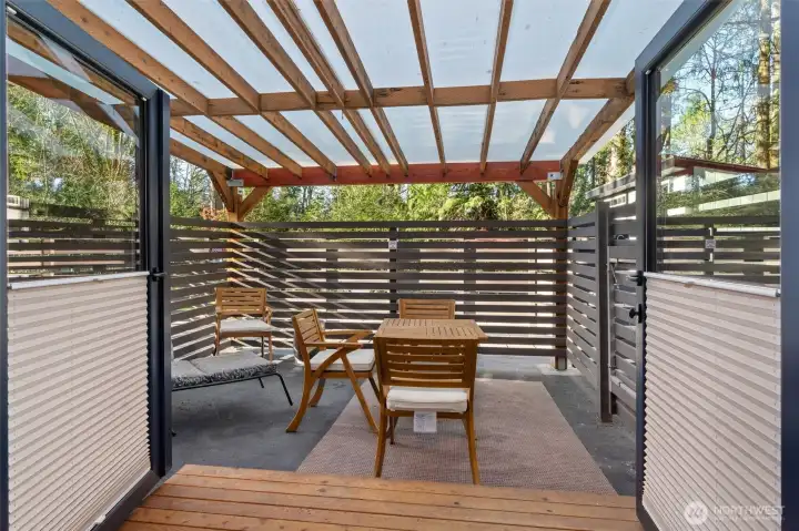 Private patio for 2 bedroom/2 bath unit.