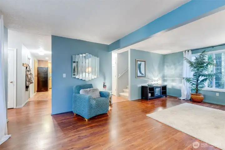 Great room view to entry and hallways