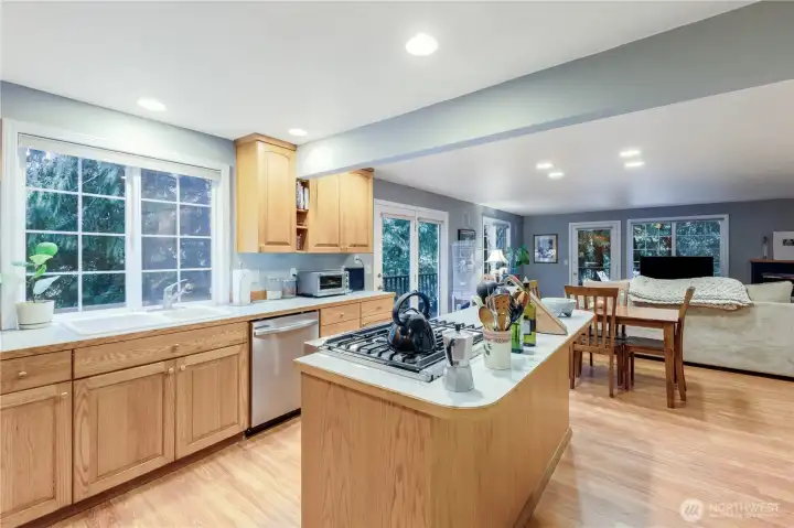 Kitchen Island, dining, living room and more