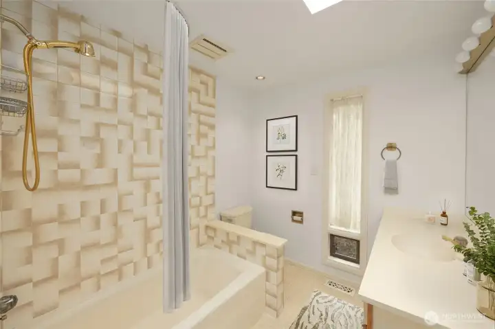 Hall bathroom (virtually staged)