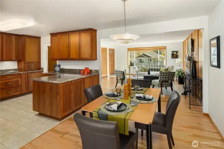 Great floor plan with living, dining, kitchen all flowing together.