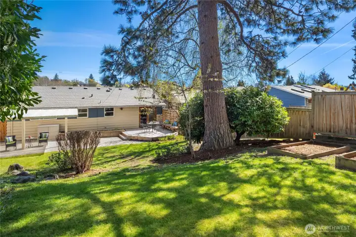 Fully fenced rear yard with gate to alley.