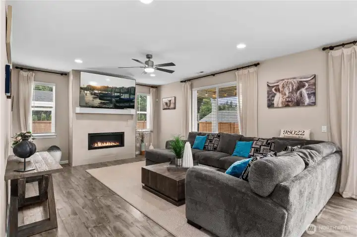 Living room with cozy gas fireplace