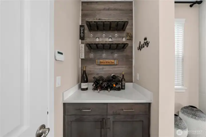 Wine bar off living room