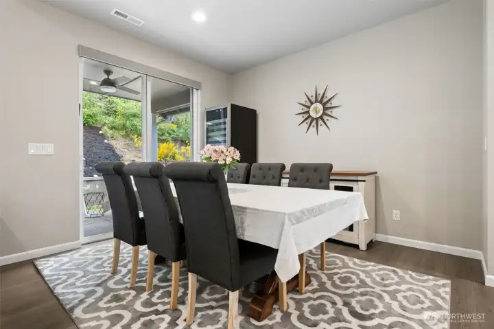 Plenty of space in the dining room for a large table.