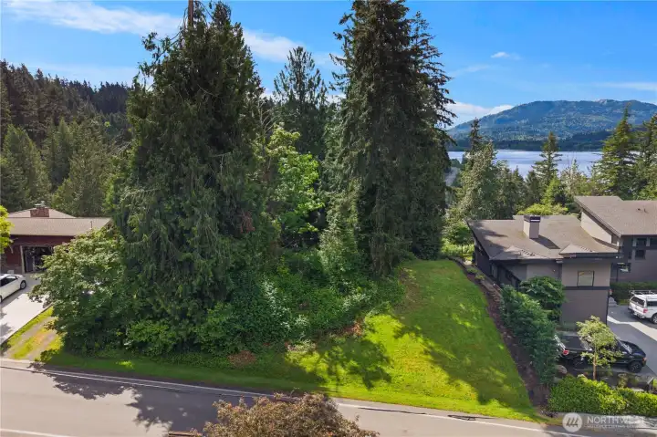 Drone with elevation from street Drone with elevation from street
