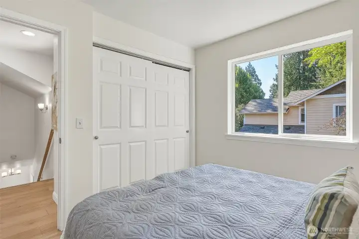 Generously sized closet in second bedroom