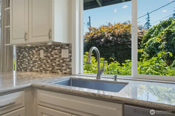 Southern views from the kitchen sink. Southern views from the kitchen sink.