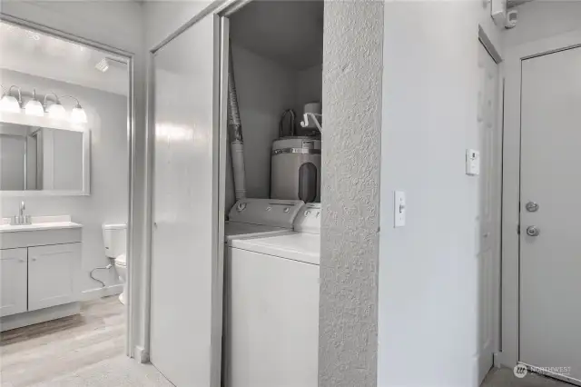 Washer and dryer area.