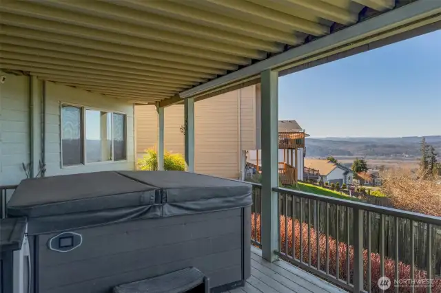 Lower level Deck and Hot Tub