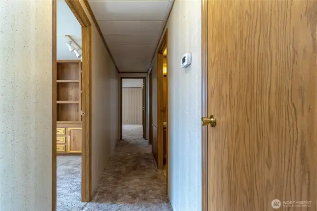 Hall to bedrooms from living area