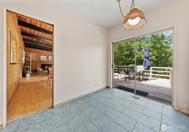 Kitchen nook adjacent to the dining and living spaces.