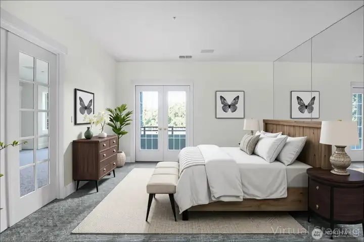 Virtually Staged Primary Bedroom (idea 1)