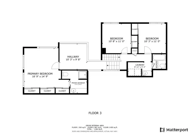 Primary, loft and upper bedrooms