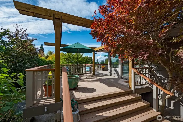 Drift down into the garden from the stairs off the deck.