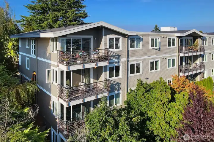 Perched on a hill to give even better views. Nestled in greenery.