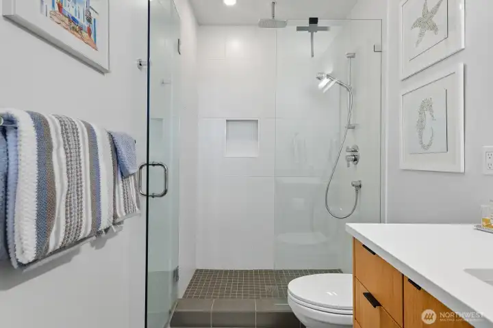 Primary bath with heated floors
