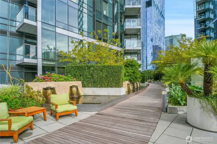 Beautiful walkways w/gardens and water features