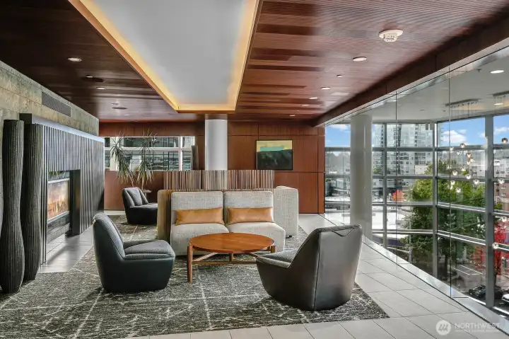 One of several lounge areas