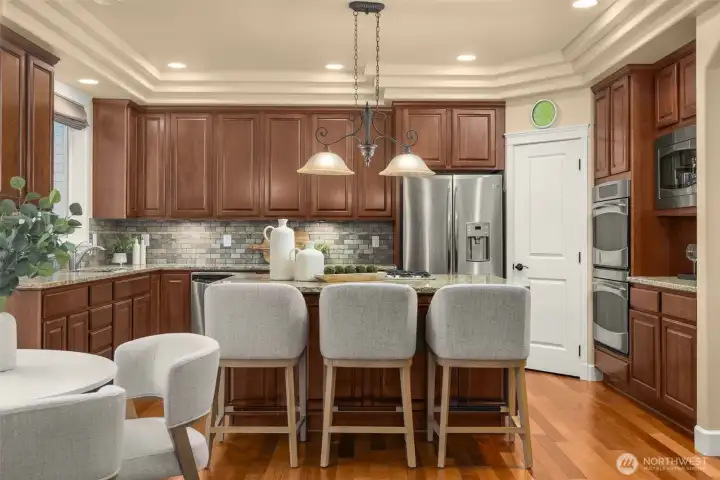 Wonderful Chef's Kitchen with walnut cab