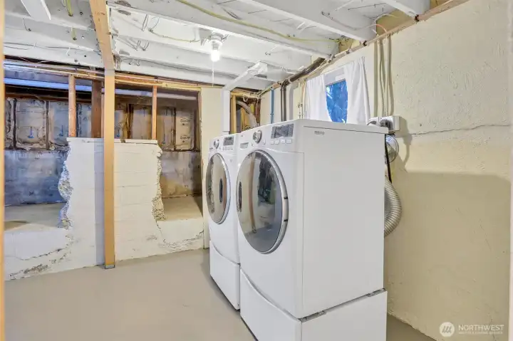 Laundry in Unfinished Basement