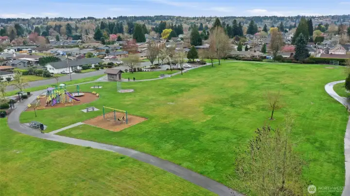 Take the short walking trail out of the neighborhood and head to the wonderful Sam Peach Park!