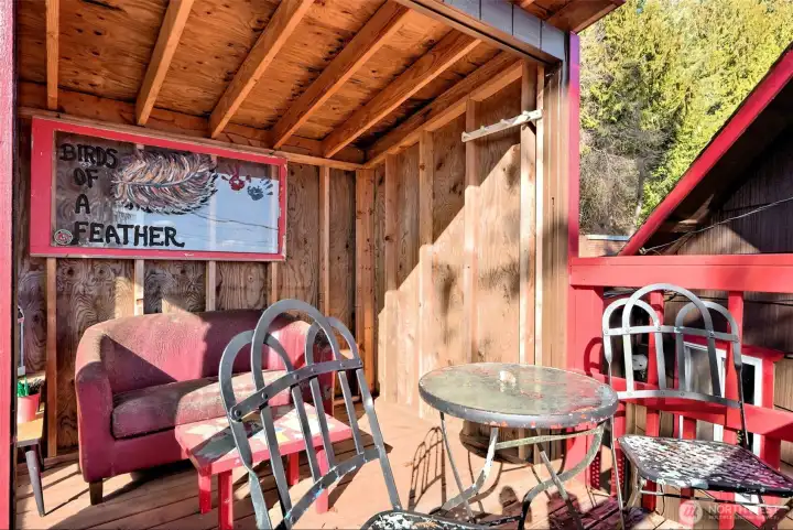 Another view of the interior of the treehouse.